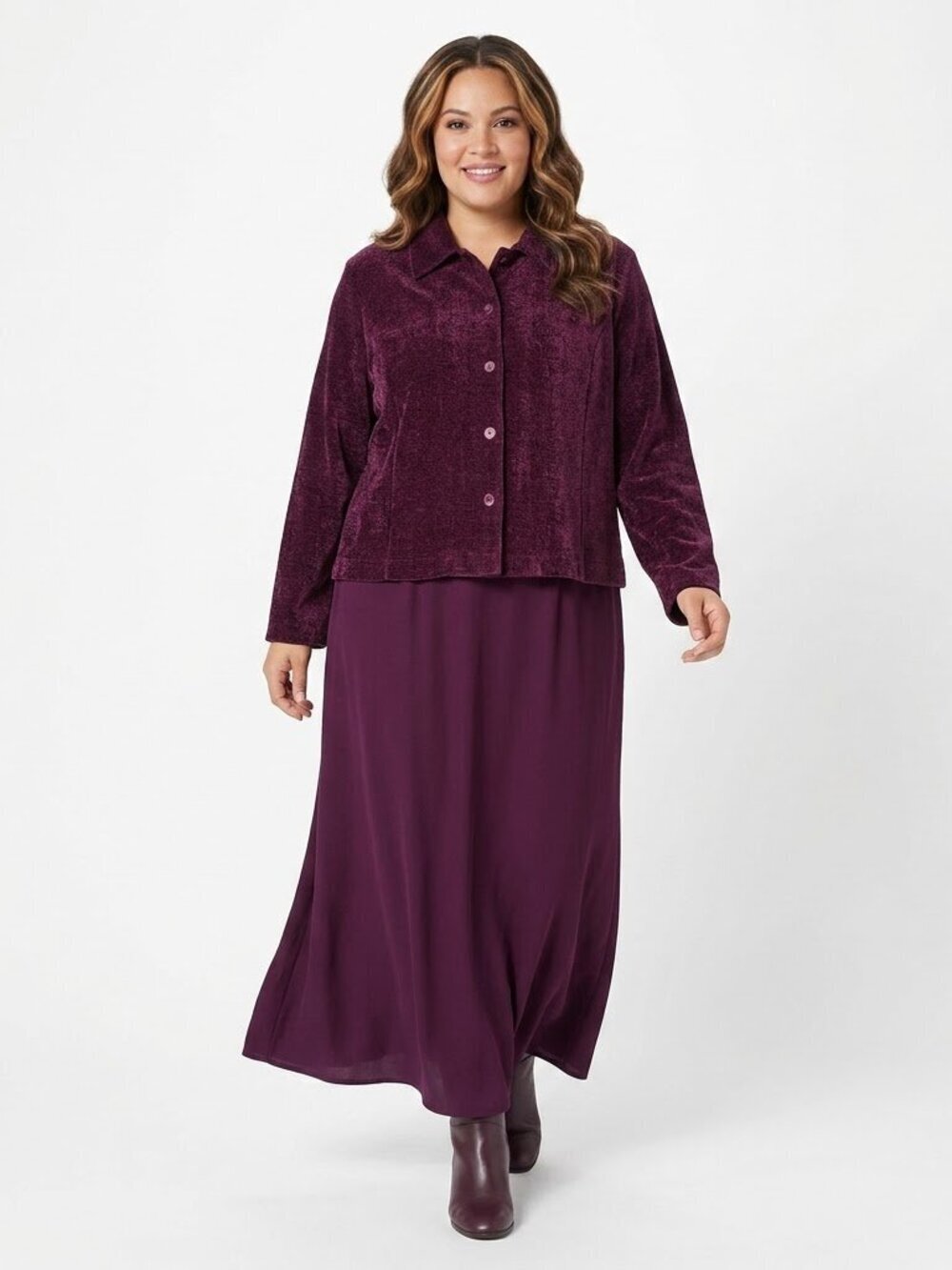 Jessica Howard Maxi Dress Suit Size 16 Burgundy Sparkle Jacket Bodice Side Slits